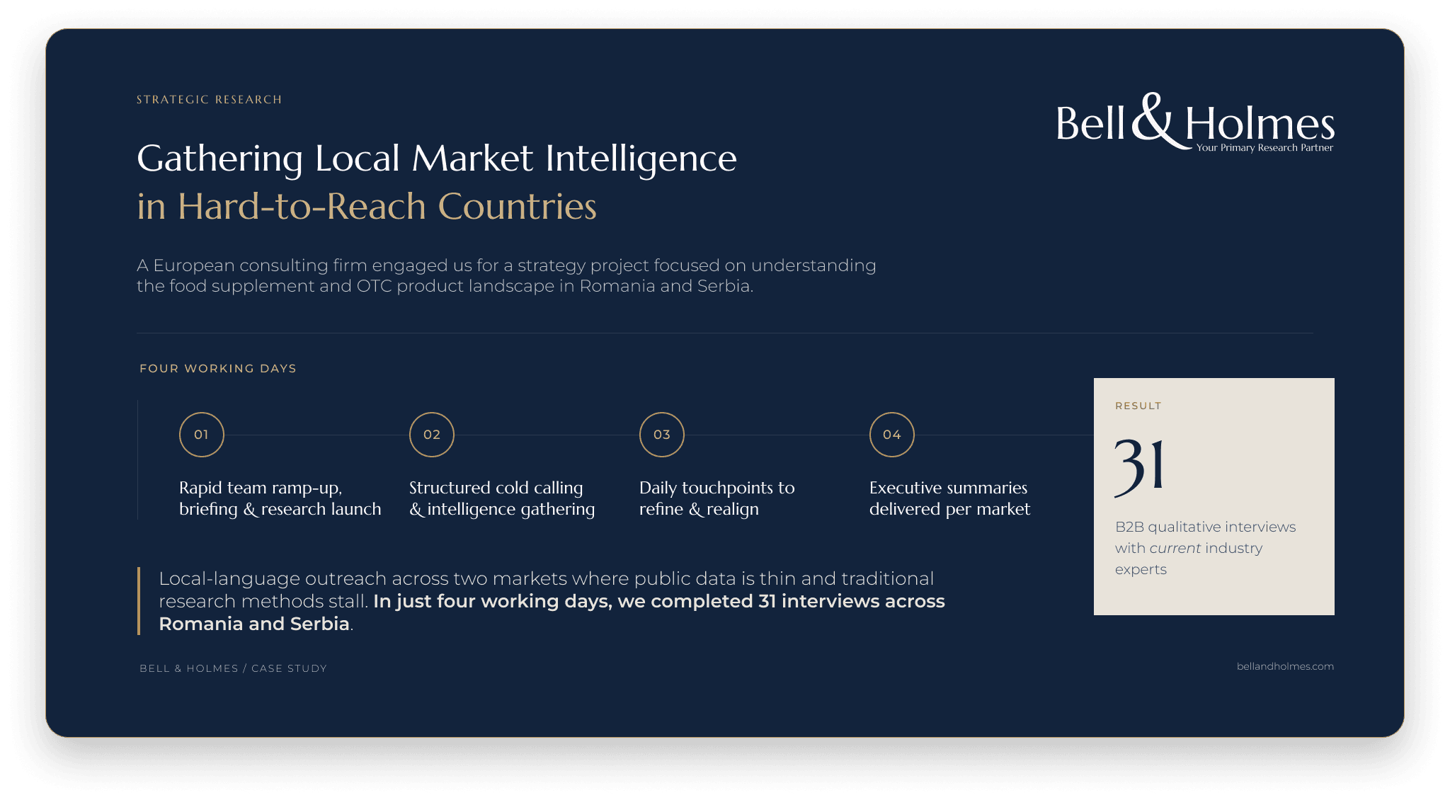 Bell&Holmes Case Study Gathering Local Market Intelligence in Hard-to-Reach Countries